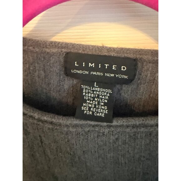 Vintage 90's Limited Lambswool/Angora Cropped Short Sleeve Grey Sweater Large - Picture 4 of 4